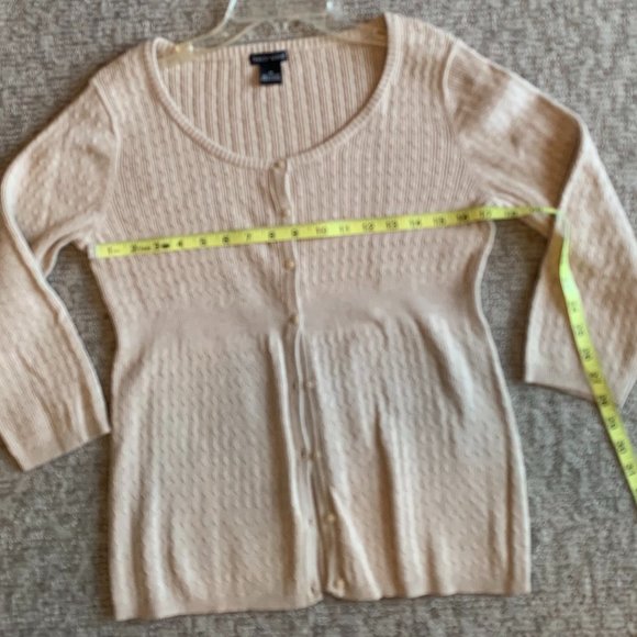 2/$20 Bay Studio Oatmeal color 3/4 Sleeve Cardigan - Size Medium - Picture 6 of 7